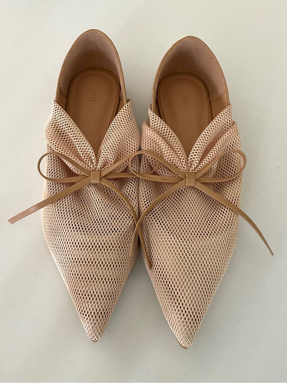 JW PEI Women's Reilly Fishnet Ballerina Flats in Apricot Size 9 NEW